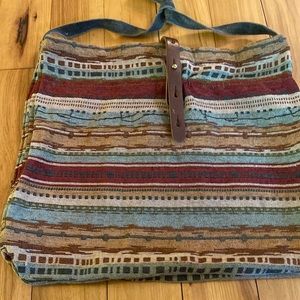 The Same Direction Fabric Purse with leather trim